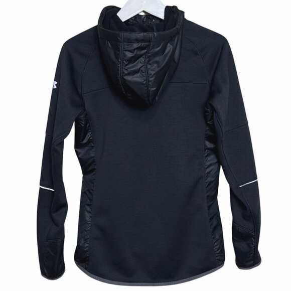 Under Armour Womens US Marines Storm Jacket Hooded Black Cold Gear Full Zip Sz S - Picture 3 of 10